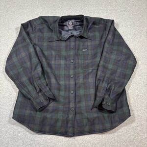 Faconnable Mens Shirt Jacket Sz L 100% Wool Button Front Shacket Vintage Plaid